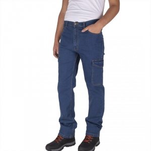 Spodnie robocze elastyczne jeans-duże rozmiary-kolor niebieski-od FIRI : Nazwa własna koloru - Niebieski, Rozmiar - 48
