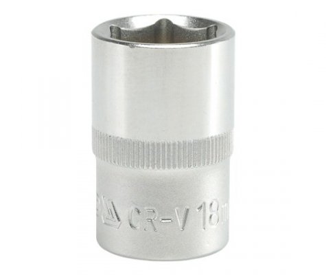 NASADKA KRÓTKA 6-KĄTNA CHROMOWANA 1/2&#039;&#039; 18MM