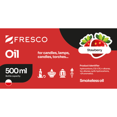 Paliwo olej do lamp, pochodni i świec 500ml TRUSKAWKA