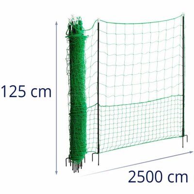 Siatka zagroda ogrodzenie ochronne hodowlane dla kur drobiu 1.25 x 25 m