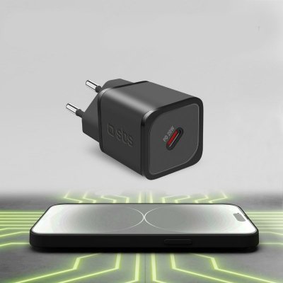 Ładowarka sieciowa Power Delivery GaN USB-C 20W - czarna