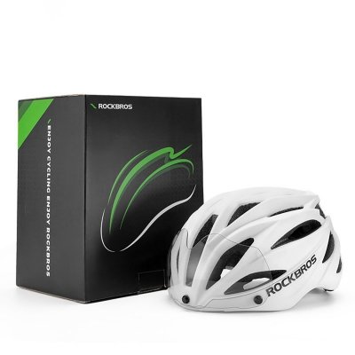 Kask rowerowy z szybką odpinanymi okularami z filtrem UV unisex - czarny