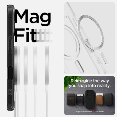 Etui pokrowiec na iPhone 16e Ultra Hybrid T MagSafe - półprzezroczysto czarne