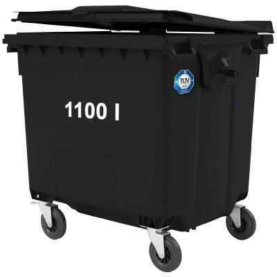 Kontener pojemnik na odpady śmieci komunalne PZH EN 840-2 DIN 1100L - czarny