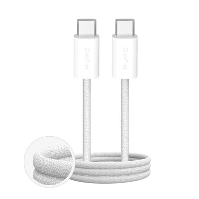 Kabel przewód USB-C w oplocie Fabrik 4 100W 2m - biały