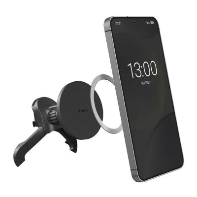 Uchwyt samochodowy magnetyczny do smartfona na kratkę regulowany MagSafe - czarny