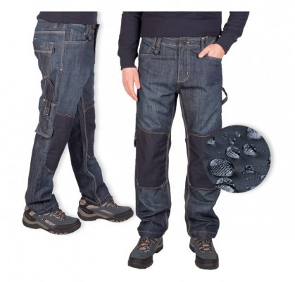 Spodnie robocze jeans męskie z wzmocnieniami -100% bawełna-FIRI : Rozmiar - W36-L34