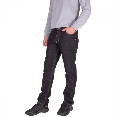 Spodnie męskie prosta nogawka jeans-jednobarwny bez przetarć-FIRI : Nazwa własna koloru - Czarny, Rozmiar - 33