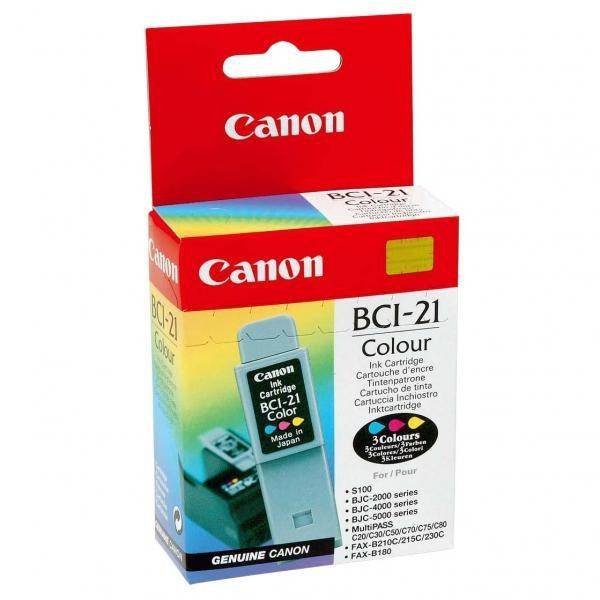 CANON ORYGINALNY INK / TUSZ BCI21C, COLOR, BLISTR, 120S, 0955A351, CANON BJ-C4000, 2000, 4100, 4400, 4650, 5500