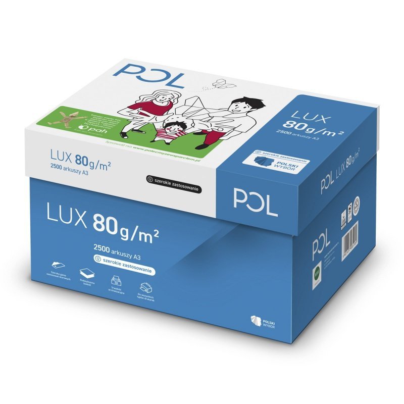 PAPIER KSERO A3 80G POLLUX POLUX080X281 BIAŁY 161 CIE KLASA B 500 ARK
