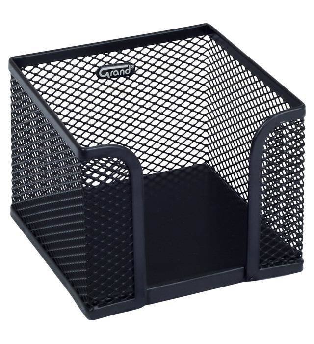 POJEMNIK NA KOSTKĘ BIUROWĄ 78X105X105MM GRAND GR-043 120-1129 CZARNY METALOWY
