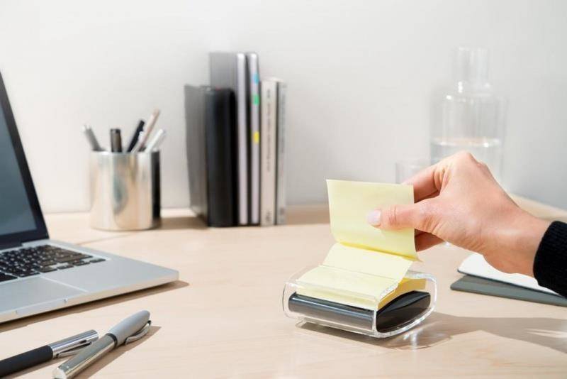 KARTECZKI SAMOPRZYLEPNE 76X76MM 3M POST-IT® Z-NOTES C2014Y12-1 ŻÓŁTE + PODAJNIK 12X100 KART
