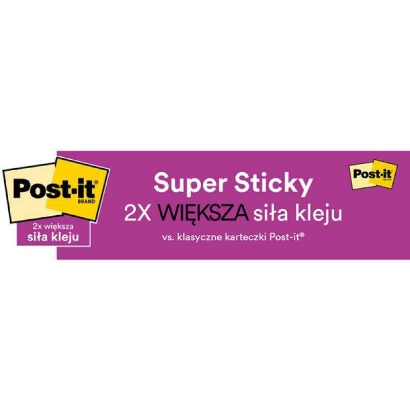 KARTECZKI SAMOPRZYLEPNE BOOST, 76X127MM 3M POST-IT® SUPER STICKY 5X90 KART