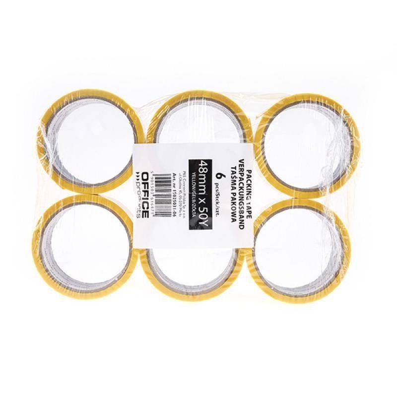 TAŚMA PAKOWA 48MMX50YD OFFICE PRODUCTS ŻÓŁTA 36MIC