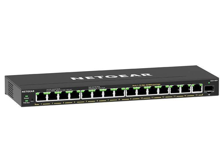 NETGEAR PRZEŁĄCZNIK NIEZARZĄDZALNY GS316EP 16XGE POE+