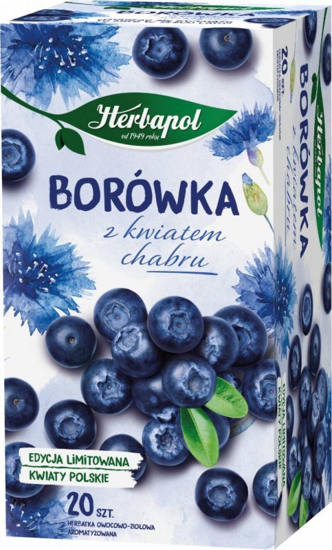HERBATA BORÓWKA Z KWIATEM CHABRU HERBAPOL ZIOŁOWO-OWOCOWA 20 TOREBEK