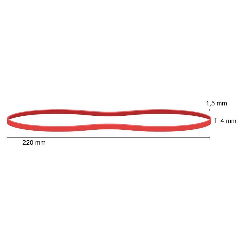 GUMKI RECEPTURKI 220X1,5X4 ŚR.140 1KG CZERWONE