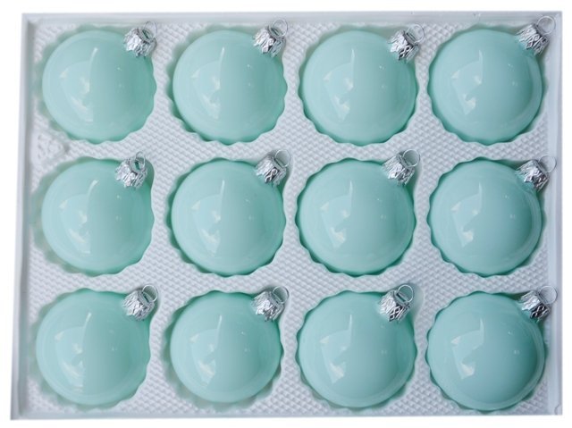 Bombki gładkie 6 cm 12 szt turkusowa porcelana