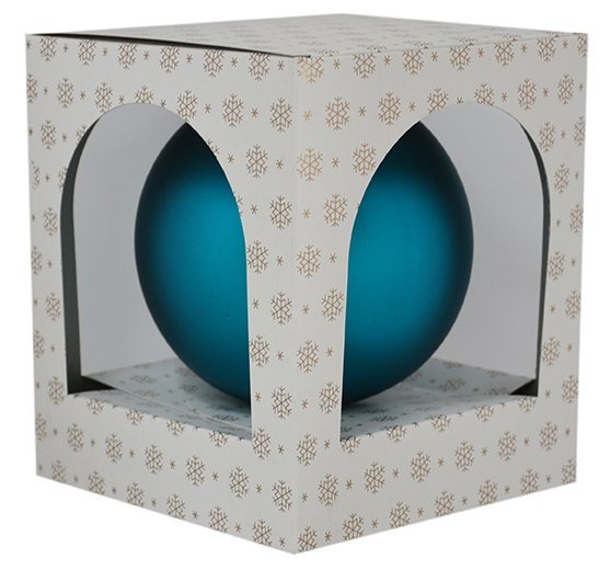 Bombka gładka duża 15 cm turkus mat