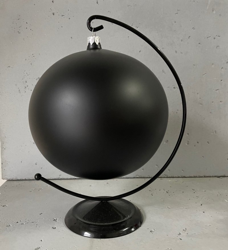 Bombka gładka duża 15 cm czarny mat