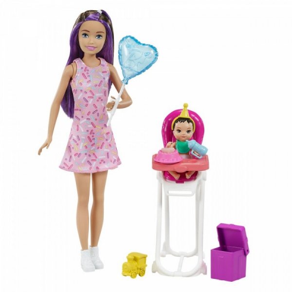 Mattel Lalka Barbie Skipper Klub Opiekunek Krzesełko Mini Urodziny GRP40