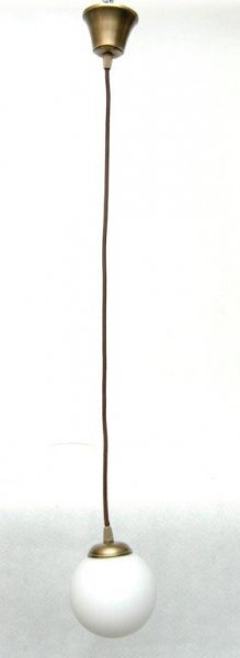 Lampa wisząca mosiężna kula 14cm, żyrandol mosiężny