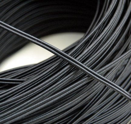 Przewód kabel płaski oplot czarny 2X0,5 