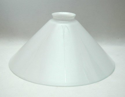 Klosz szklany stożek 25cm z kołnierzem E27 do lamp