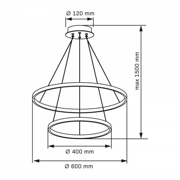 Lampa wisząca LED LEA 2 złota 329189 Sanico Goldlux