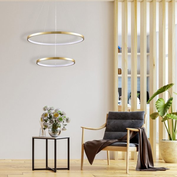 Lampa wisząca LED LEA 2 złota 329189 Sanico Goldlux