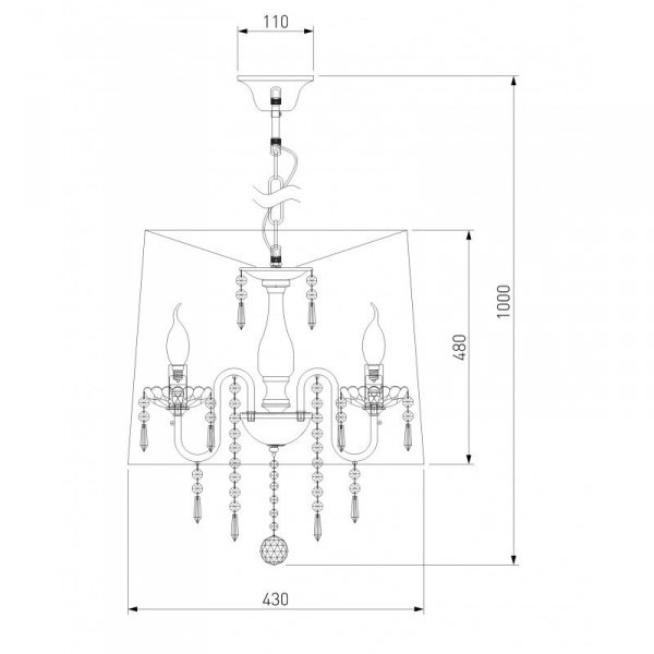 Lampa wisząca Izabel 2045/5 CH/BL