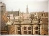 GDAŃSK. WIDOK ULICY DŁUGIEJ; NA PIERWSZYM PLANIE ATTYKA BRAMY ZŁOTEJ FOT. SADOWSKI