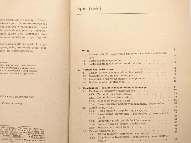 MAGNETOFON TAŚMOWY - R. Girulski, J. Różycki 1969
