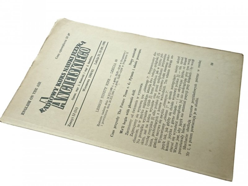 RADIOWY KURS NAUKI JĘZYKA ANGIELSKIEGO 12 1960/61