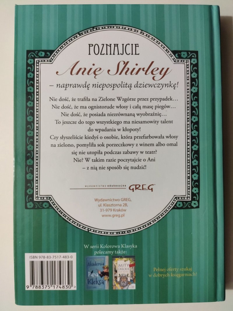 ANIA Z ZIELONEGO WZGÓRZA - Lucy Maud Montgomery