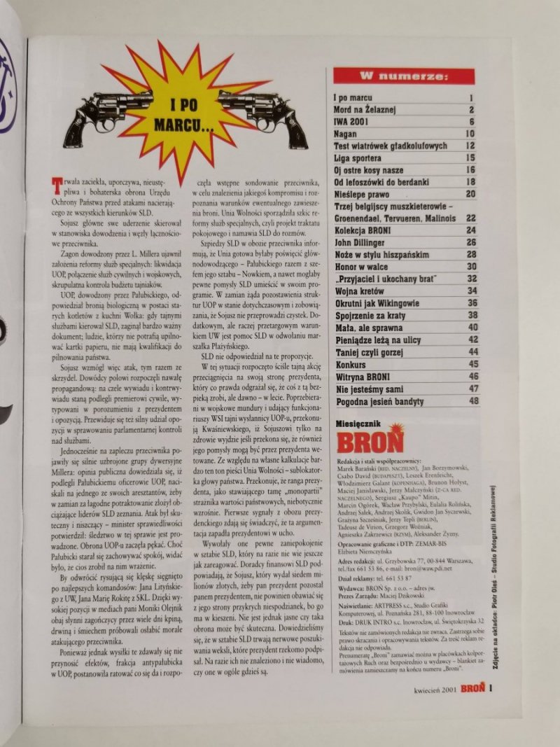 BROŃ NR 4 (27) KWIECIEŃ 2001