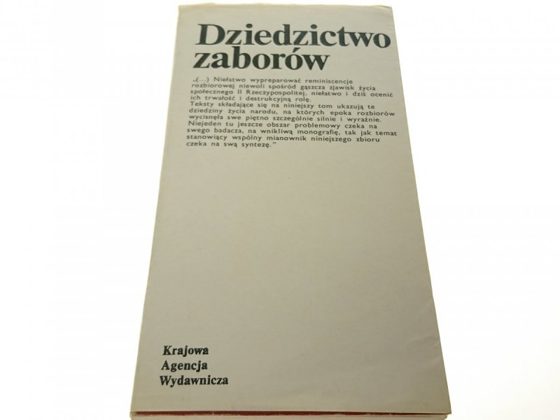 DZIEDZICTWO ZABORÓW. WYBÓR TEKSTÓW 1983