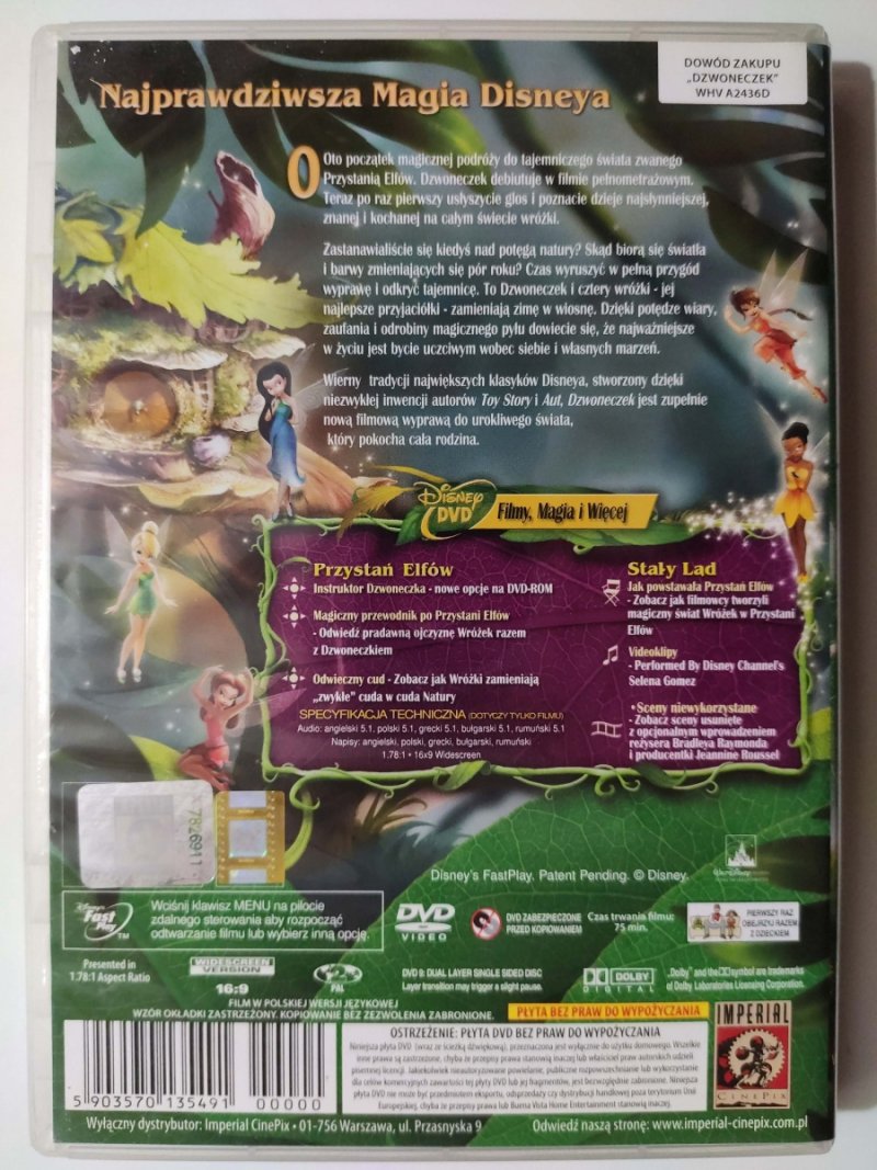 DVD. DISNEY DZWONECZEK