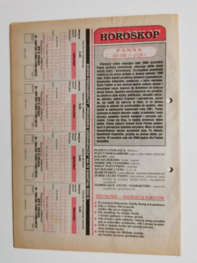 PORADNIK UZDRAWIACZA NR 9/94 WRZESIEŃ 2000 r.