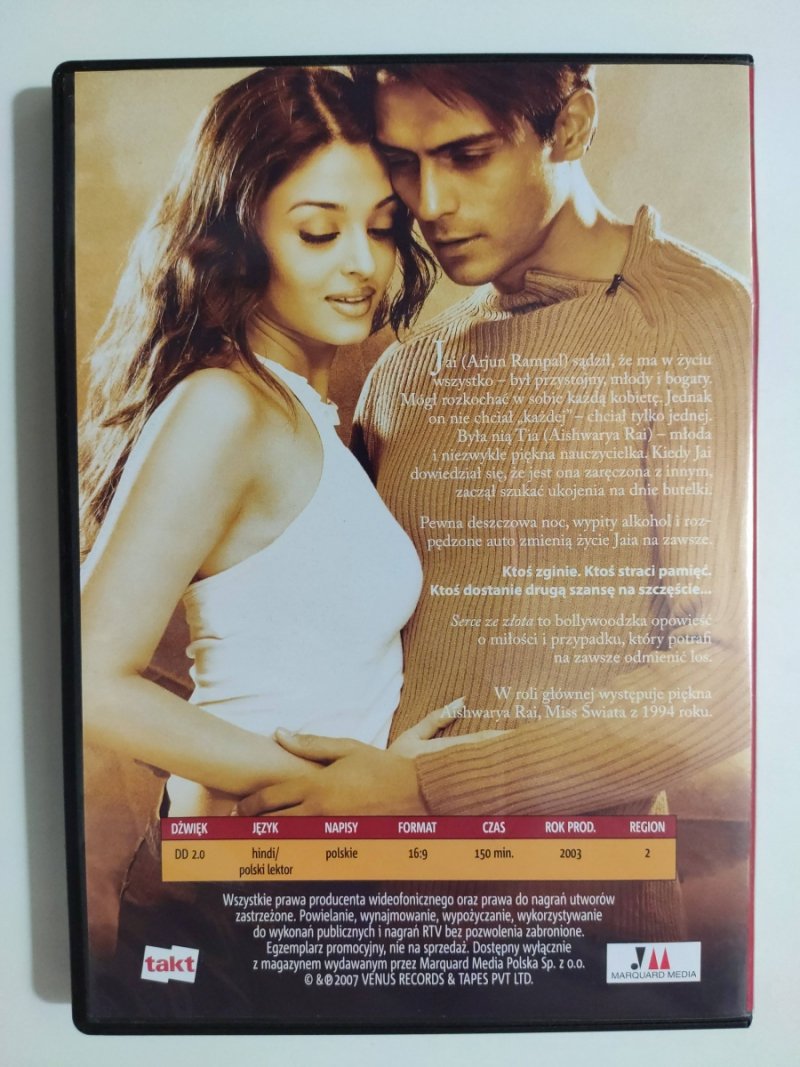 DVD. SERCE ZE ZŁOTA.  BOLLYWOOD