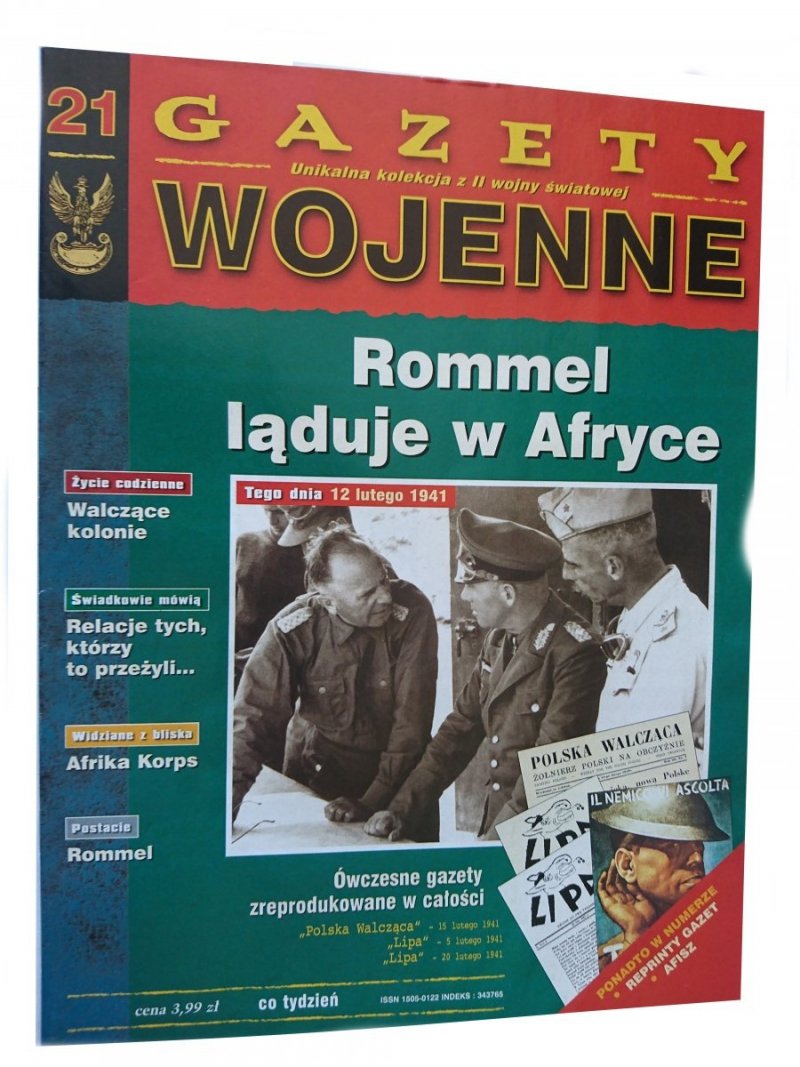 GAZETY WOJENNE 21 ROMMEL LĄDUJE W AFRYCE MCMXCVIII