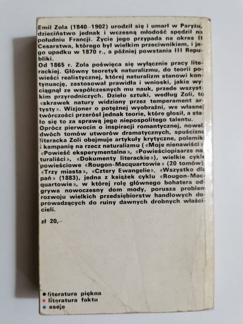 WSZYSTKO DLA PAŃ - Emil Zola 1974