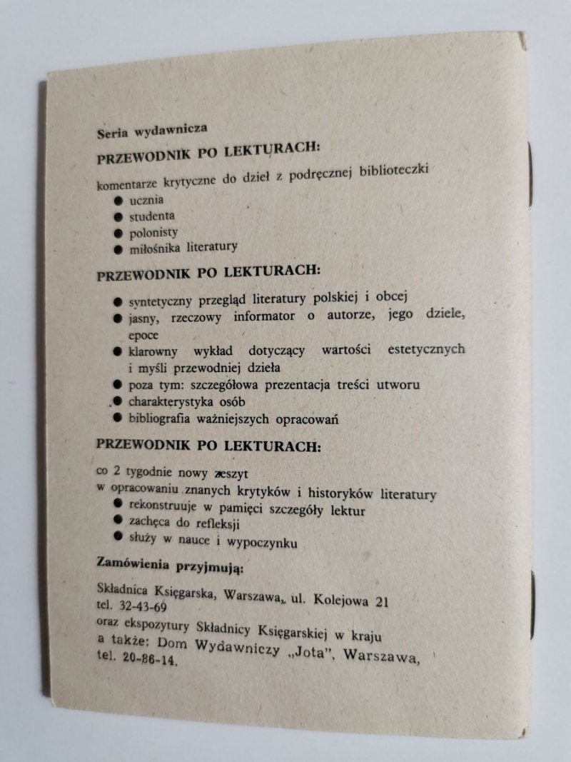 PRZEWODNIK PO LEKTURACH NR 37 PROCES – KAFKA 1991