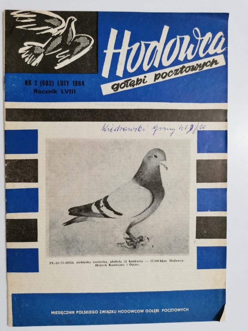 HODOWCA GOŁĘBI POCZTOWYCH NR 2 1984