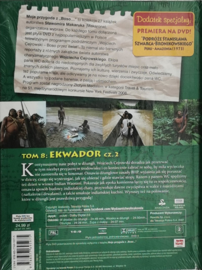 DVD. MOJA PRZYGODA Z „BOSO” TOM 8 EKWADOR CZ.2. Wojciech Cejrowski