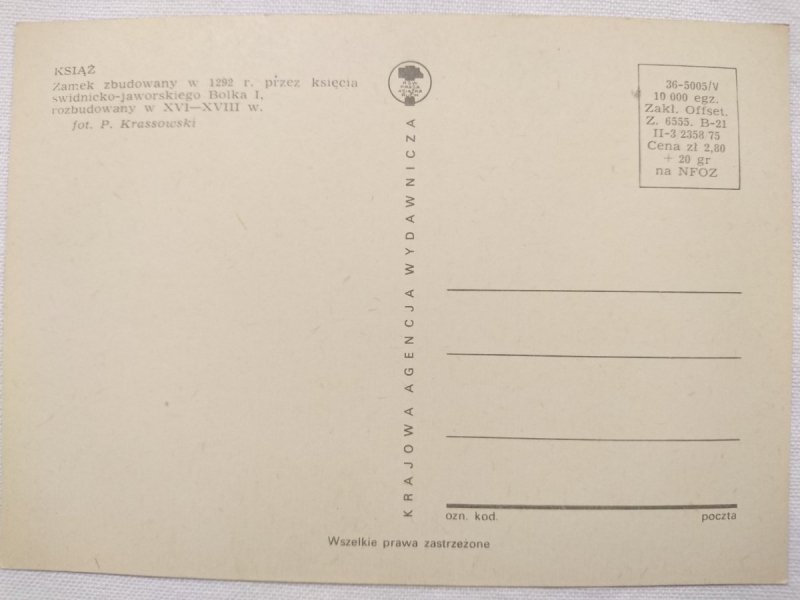 KSIĄŻ. ZAMEK ZBUDOWANY Z 1292 r. FOT. P. KRASSOWSKI
