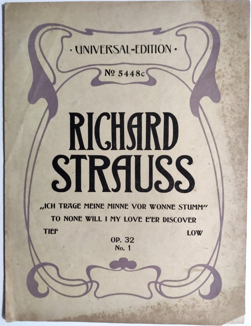 NO 5448C OP. 32 NO. 1 1922 - R. Strauss