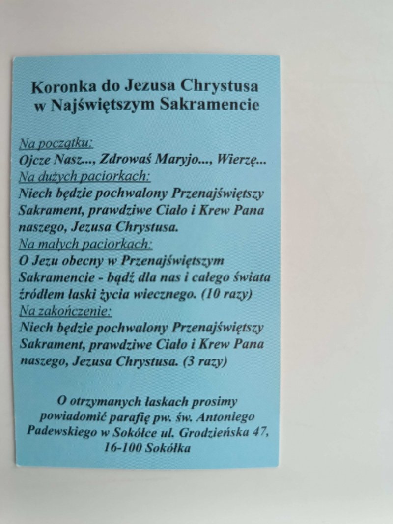 CZĄSTKA CIAŁA PAŃSKIEGO