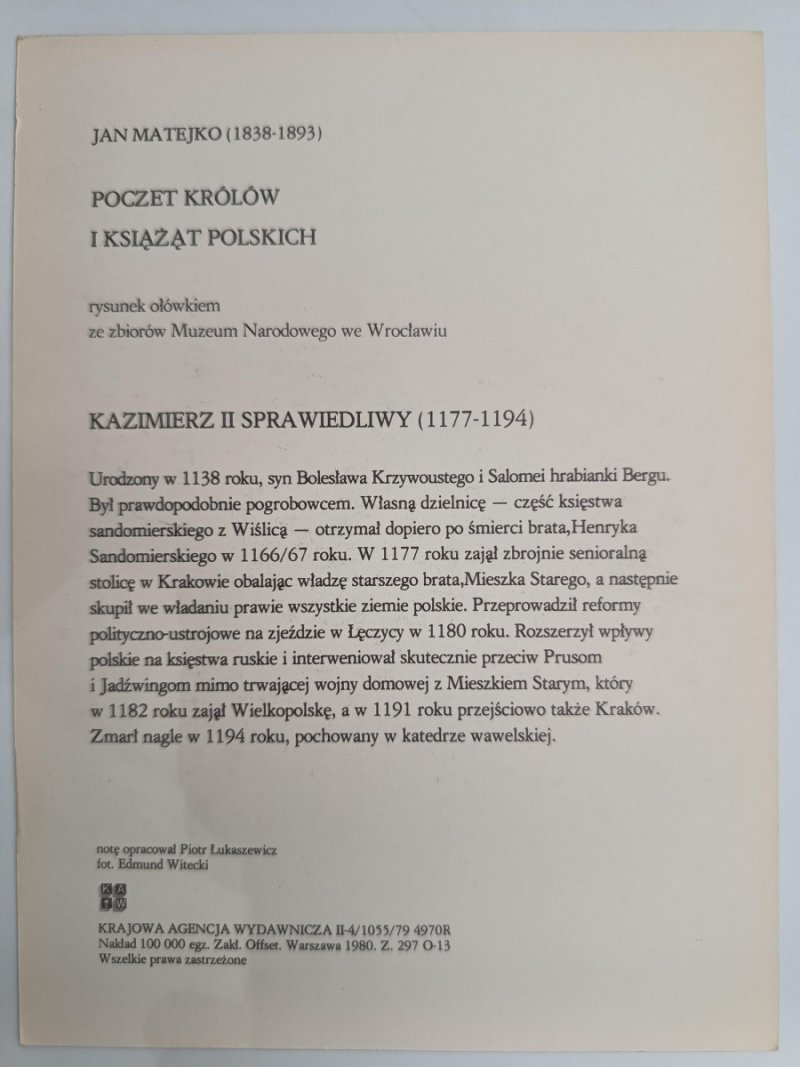 KAZIMIERZ II SPRAWIEDLIWY