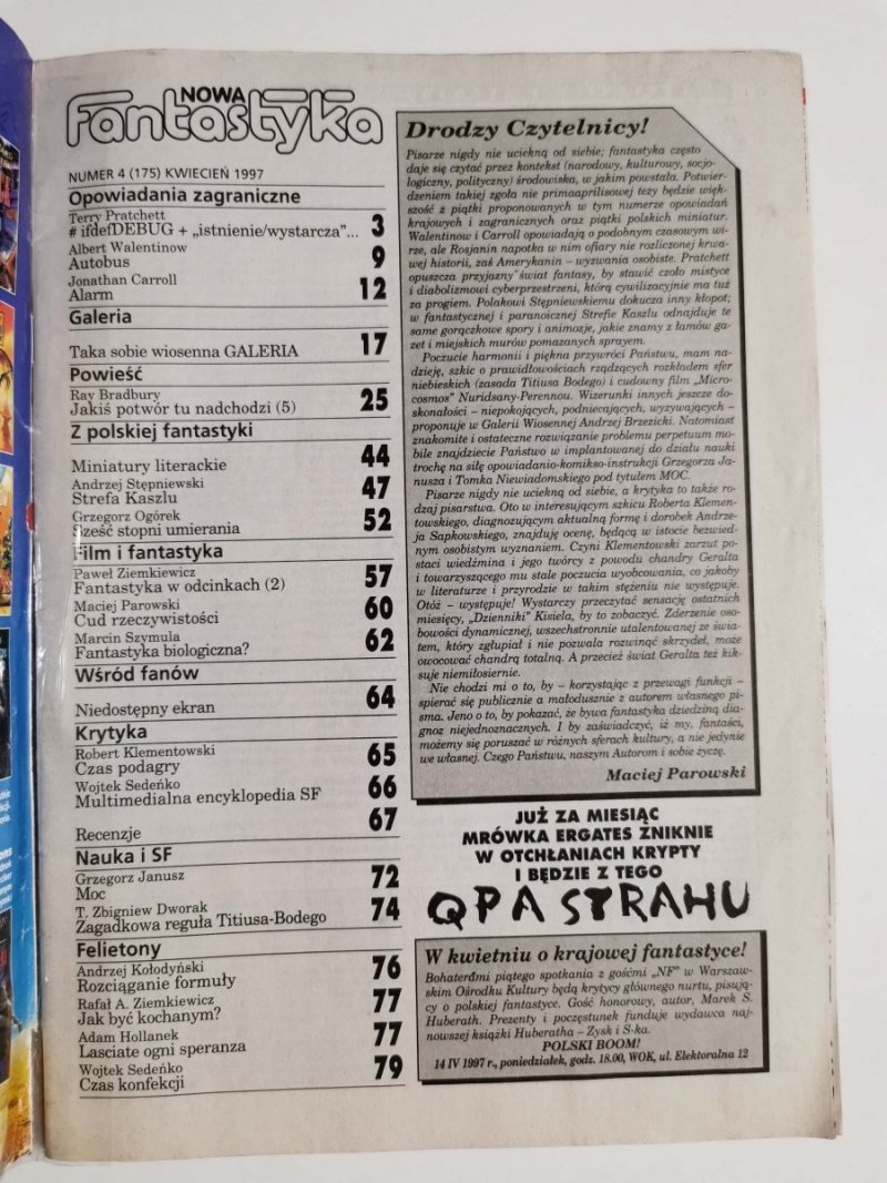 NOWA FANTASTYKA NUMER 4 (175) KWIECIEŃ 1997